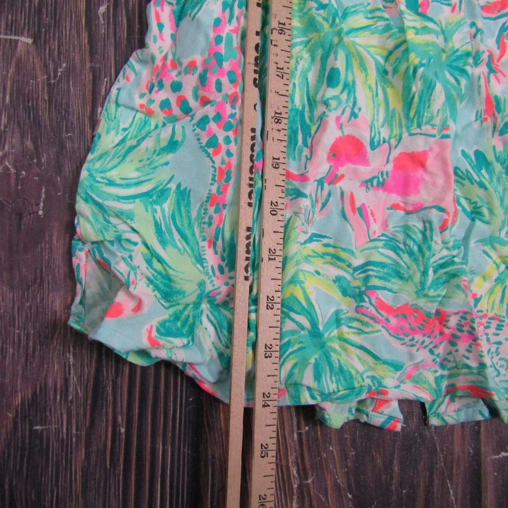 Lilly Pulitzer Sarasota Top Women XXS Seasalt Blue On Parade Sleeveless 29143
